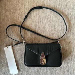 Calvin Klein Lock Leather Shoulder bag crossbody or belt bag. New